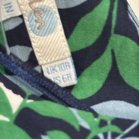 BODEN Floral Lattice Silk Blend Eliza Mini Dress Sz 10 Blue Green 3/4 Sleeve - Picture 9 of 12